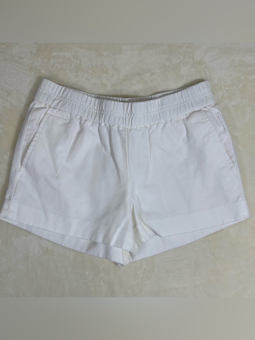 J. Crew Women’s 100% Cotton White Elastic Waist Pull-On Boardwalk Shorts Size 00